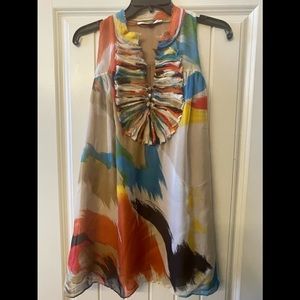 Silk racerback blouse